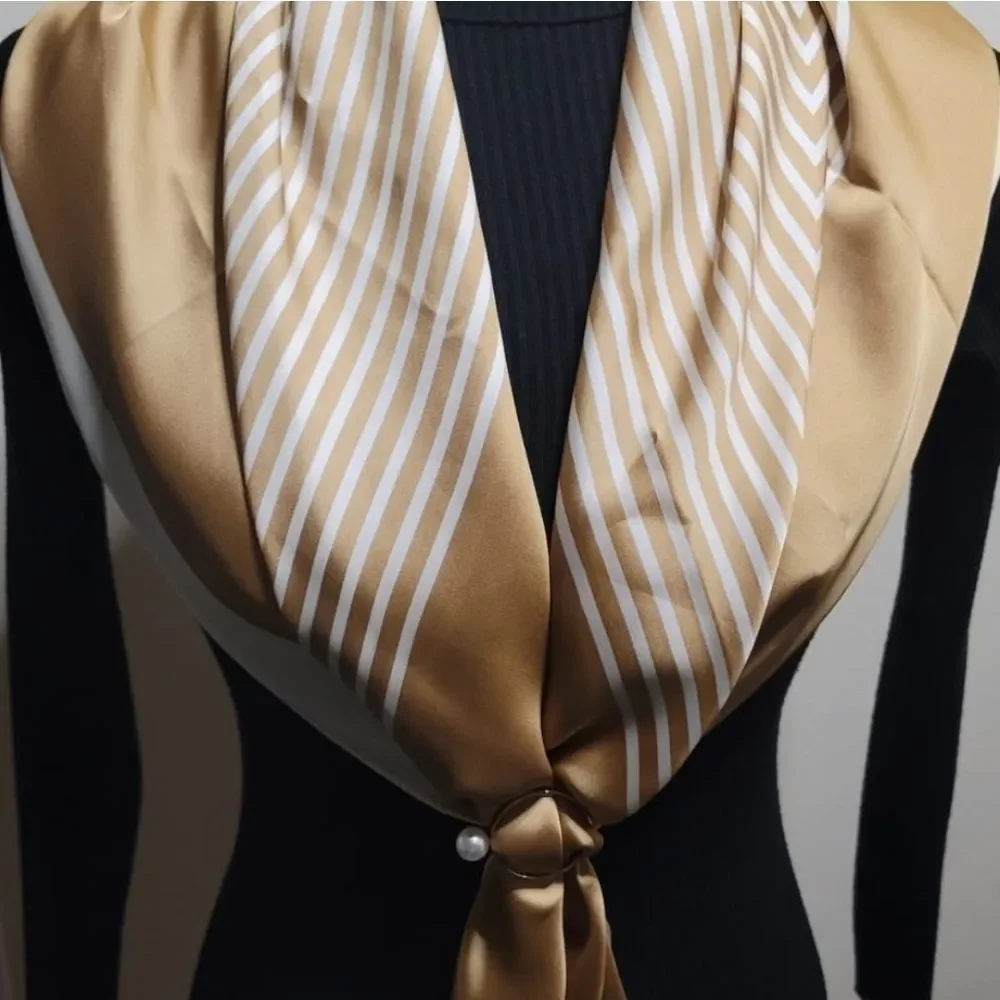 Women Satin Silk Square Scarf/Shawl - Picture 3 of 4